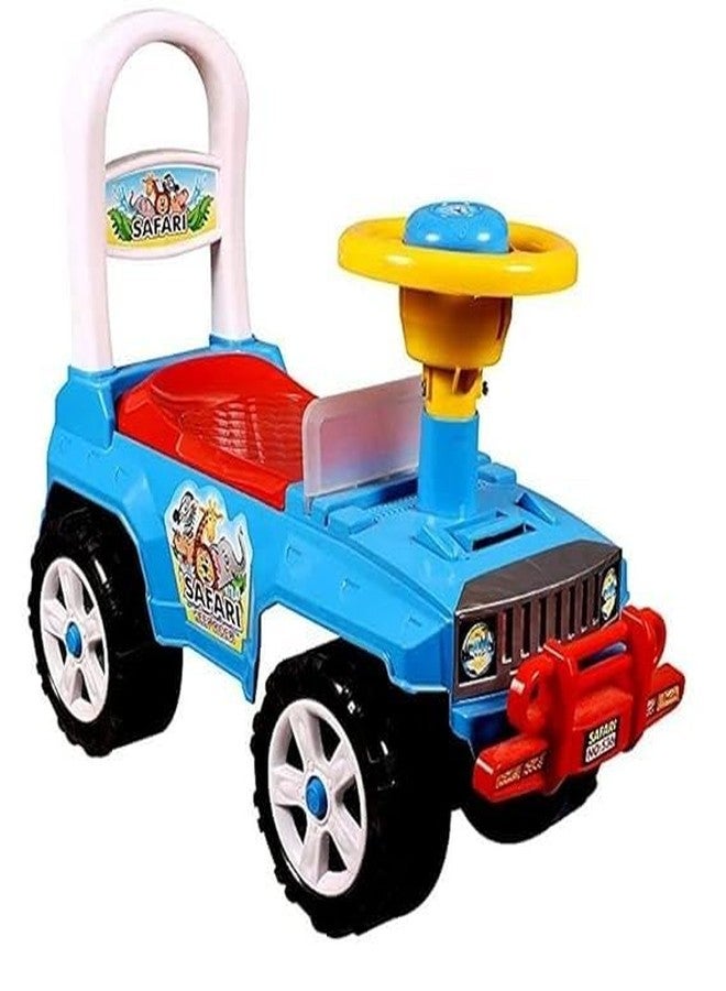 Plutofit Kids Ride-on Jeep Car with Storage Box, Push Car with Backrest, 20kg Capacity, Sky Blue - Image 1